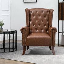 Thatcher leather deals wingback chair